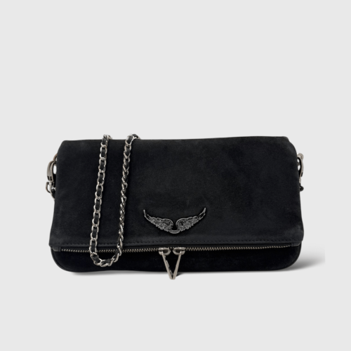 Pochette rock daim noir