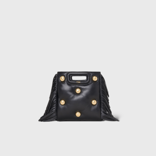 M Mini Cuir Noir Studs Dorés