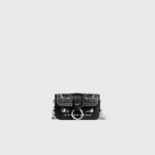 Kate Wallet Noir Cuir Dorée Argentée