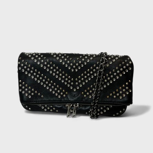 Pochette Rock Noir cuir a clou