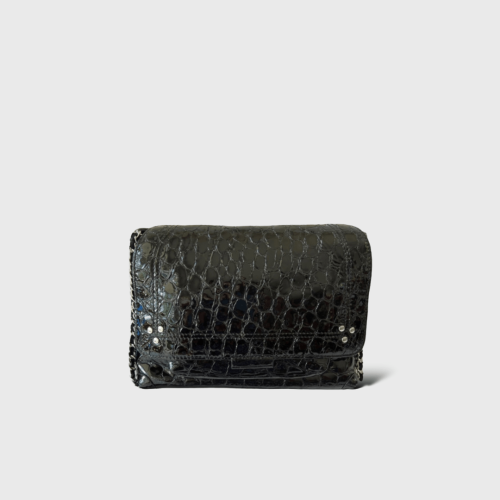 Lulu M Croco Vernis Noir