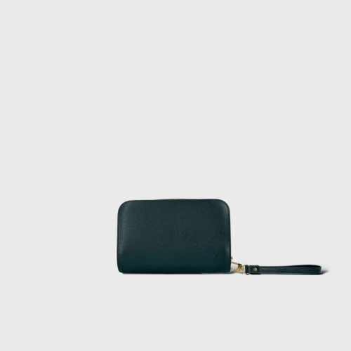 La Pocchette Clutch Cuir Taïga Vert Sapin 5891