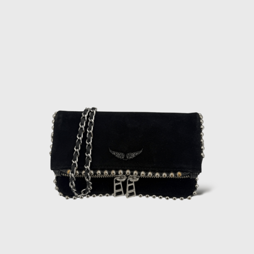 Pochette rock nano noir daim