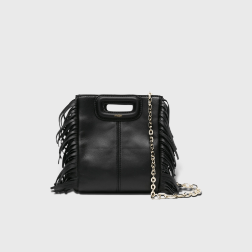 M Miss à franges Cuir Noir