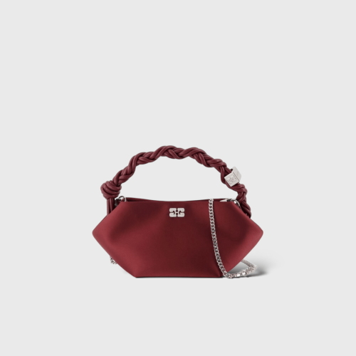 Bou Bag Mini Satin Bordeaux/Strass Argentés