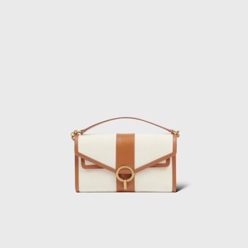 Yza Coton beige/Cuir Camel PM