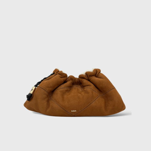 Sac June mid camel et fourrure