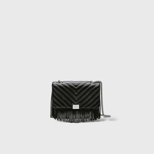 Angela Noir Cuir Franges