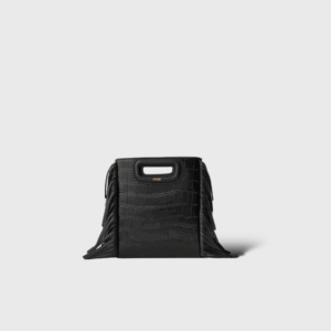 Mini Maje Cuir Croco Noir