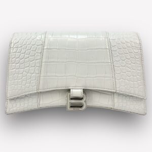 Sac Balenciaga Hourglass Blanc Croco