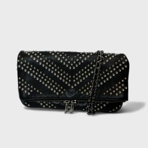 Pochette Rock Noir cuir a clou