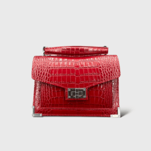 Sac Emily mini cuir rouge croco