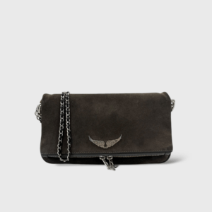 Pochette rock kaki daim