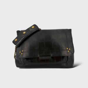 Lulu M Vachette Imprimé Croco Noir