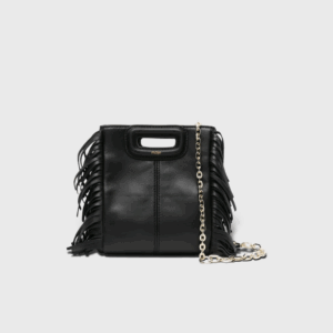 M Miss à franges Cuir Noir