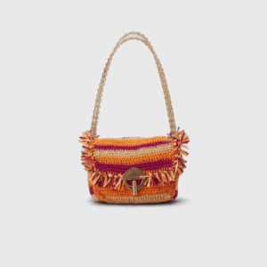 MOON Sac bandoulière en raphia Multicolor