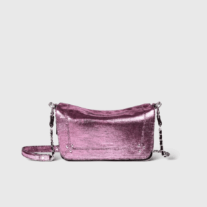 Bobi S Cuir Lamé Rose Pâle