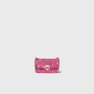 Moyen Sac Moon Raphia Rose