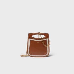 Chéri Mini Cuir Camel/Coton Beige