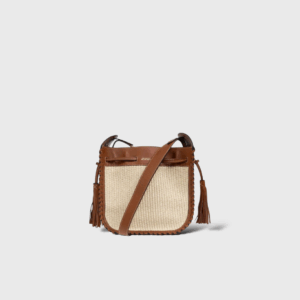 Silao Bucket Cuir Camel/Raphia