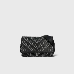 Rocky Cuir Noir Studs/Strass