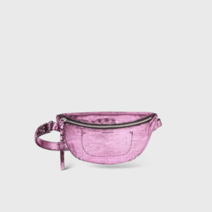 Lino Cuir Lamé Rose