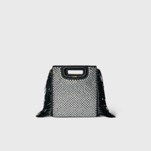 M Mini Cuir Noir Strass