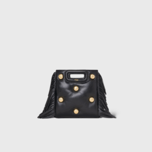 M Mini Cuir Noir Studs Dorés