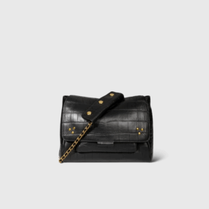 Lulu M Cuir Croco Noir