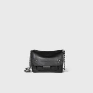 Lulu S Cuir Grainé Noir Détails Argentés