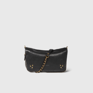 Bobi S Cuir Chèvre Noir Détails Dorés