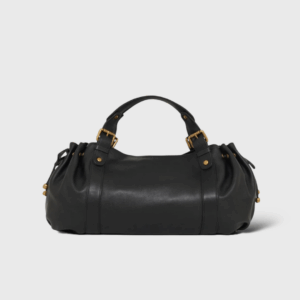 24h Cuir Noir Détails Dorés