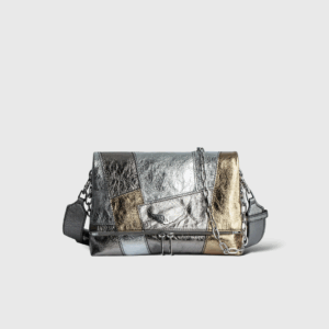 Rocky Cuir Patchwork Argenté/Doré