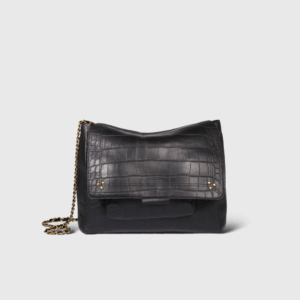 Lulu XL Cuir Noir Croco