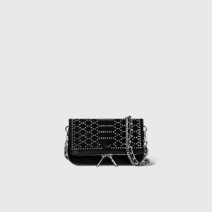 Rock Nano Suède Noir Studs Argentés