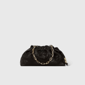 June Cuir Noir Détails Dorés MM