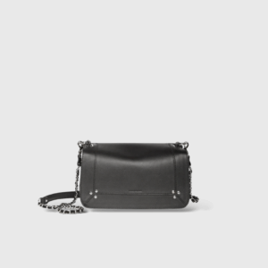 Bobi M Cuir Noir Détails Argentés