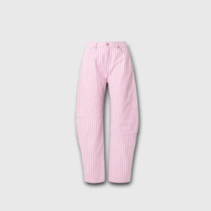 Pantalon ganni rayé rose m